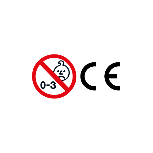 Nicht für Kinder unter 3 Jahren geeignet, zertifiziert mit dem CE Siegel